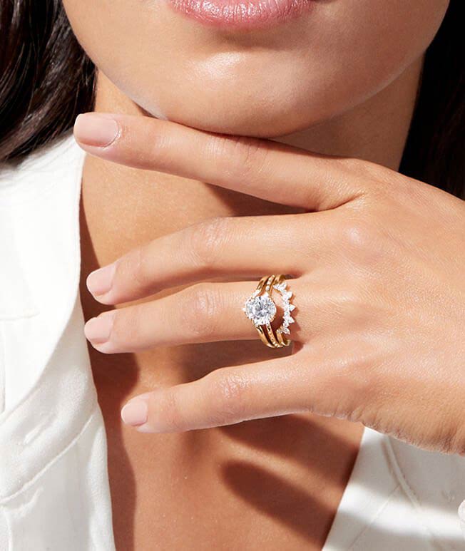 Model wearing a diamond ring