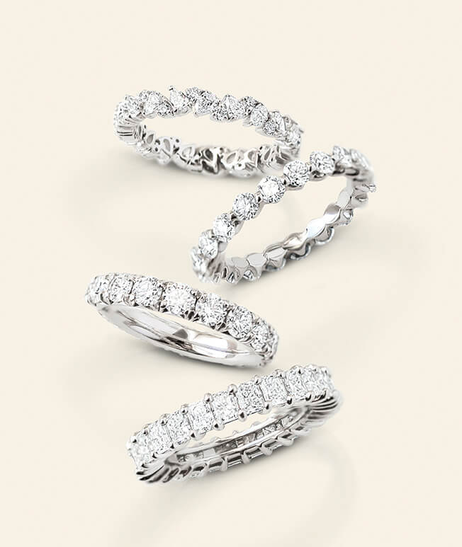 Variety of diamond eternity wedding rings