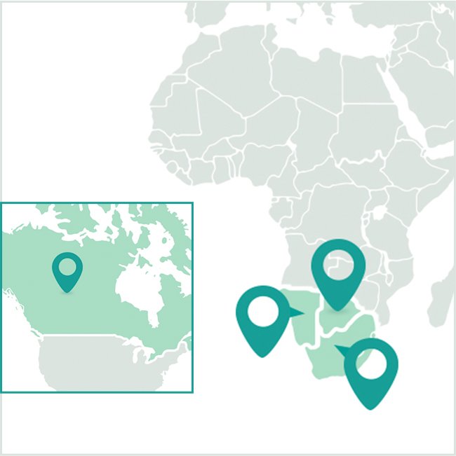 Map of Botswana Sort diamond origin locations