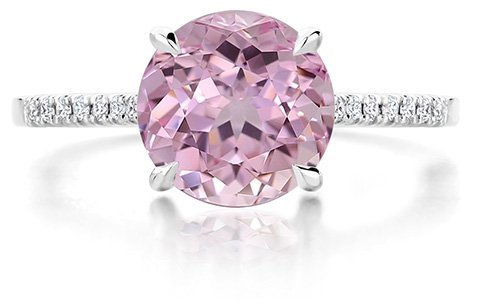 pink stone engagement ring