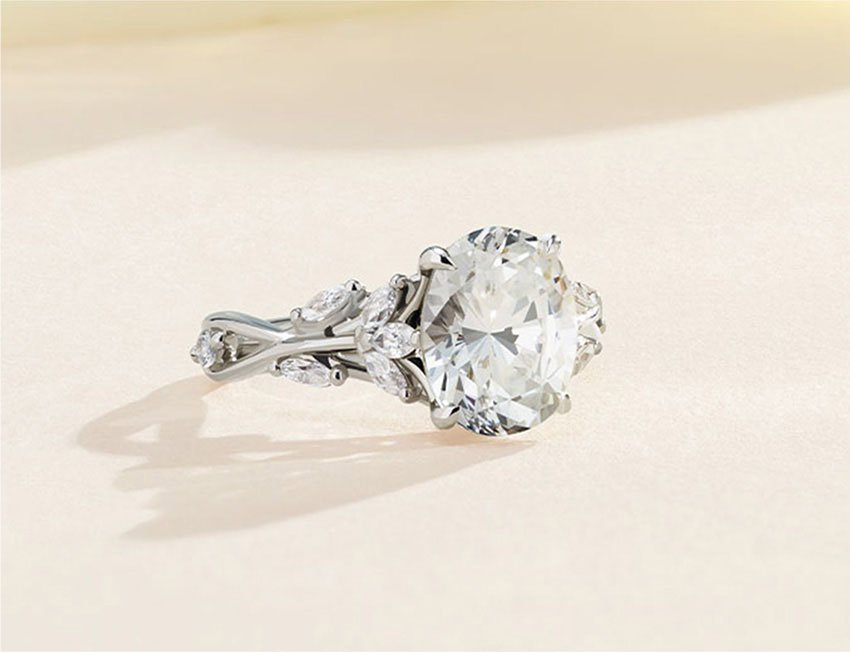 Nature-inspired diamond engagement ring