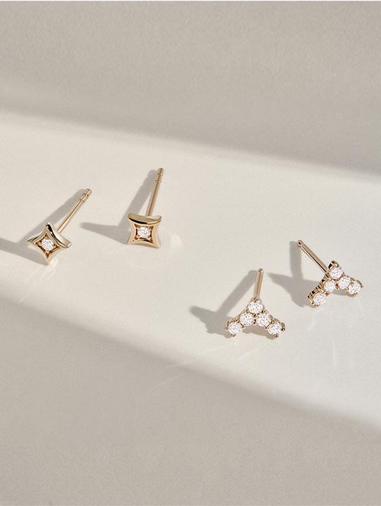 Unique diamond stud earrings