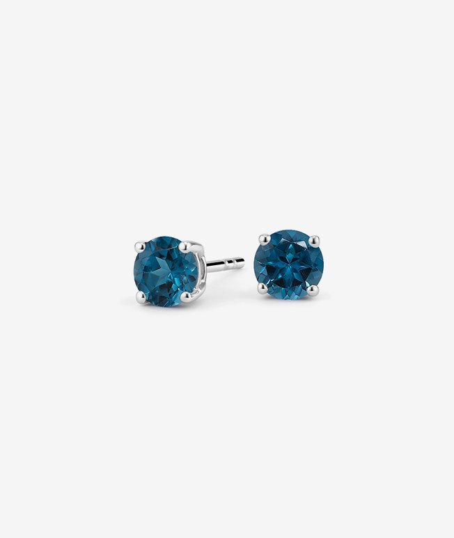 Blue topaz stud earrings