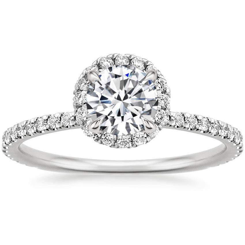 Three Stone Trellis Engagement Ring