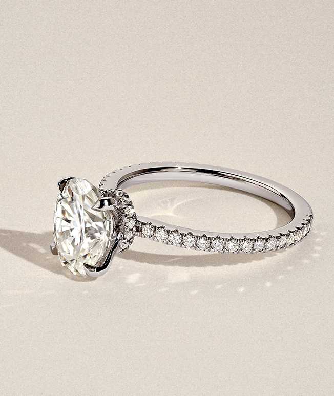 Engagement ring with hidden accents