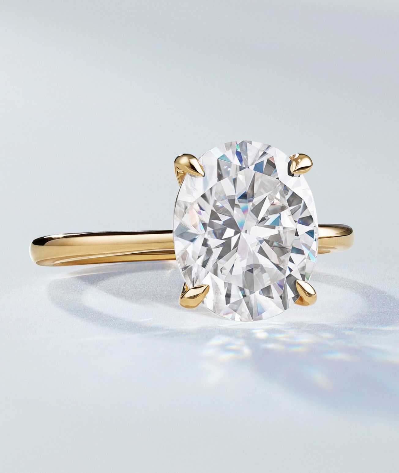 Yellow gold diamond engagement ring.