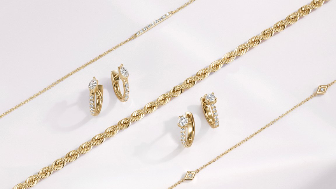 Women's gold diamond jewelry assortment