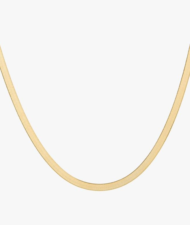 Plain chain yellow gold necklace