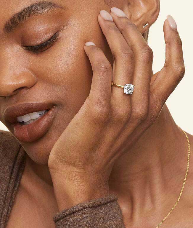 Model wearing a yellow gold ring