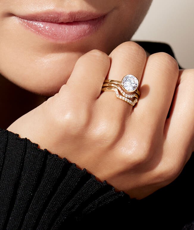 Stackable diamond rings